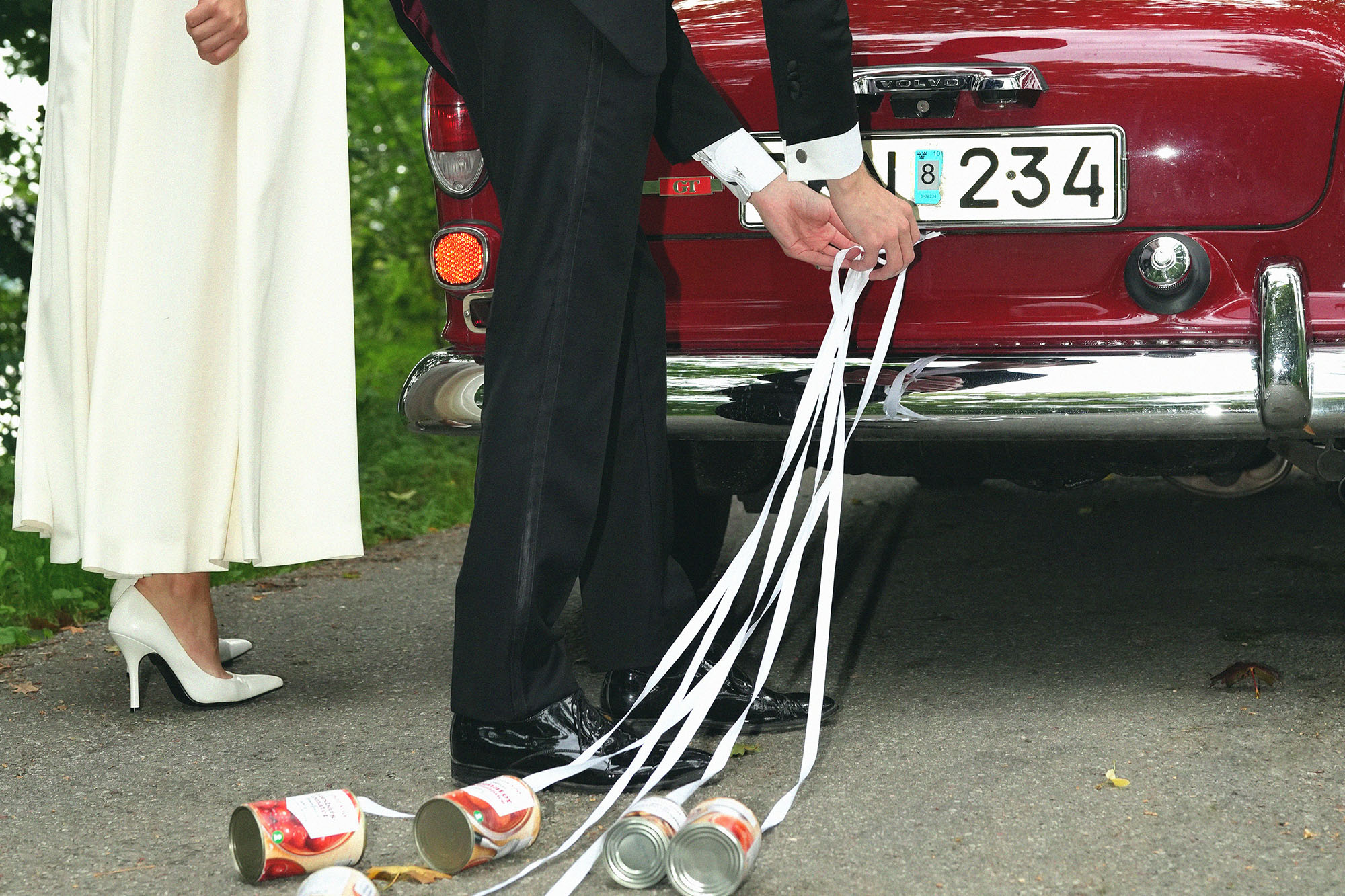 Bildekoration bröllop burkar