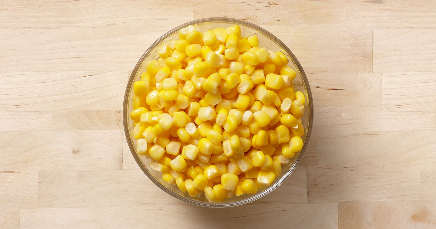 Majskorn i glasskål